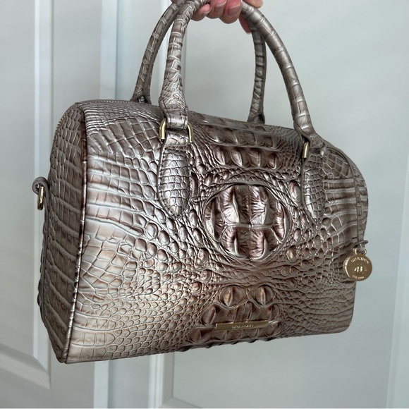 Brahmin Stacy Satchel Silver Lining Melbourne Leather - Picture 2 of 7
